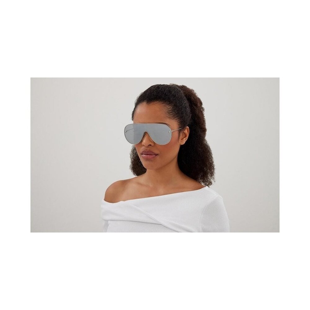 New Authentic ALEXANDER MCQUEEN Silver Shield AM0481S 004 Sunglasses Women - Picture 4 of 5